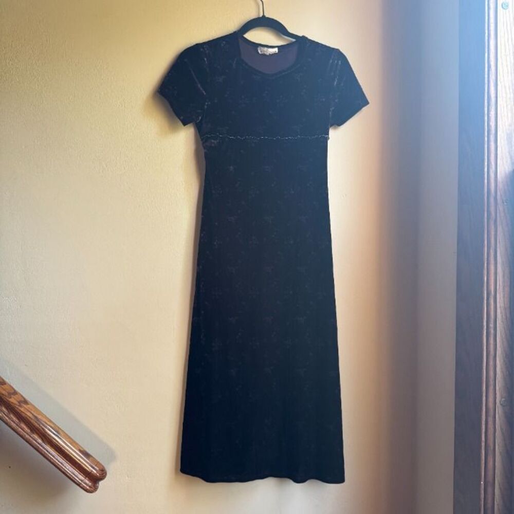 Velvet Purple Floral Dress